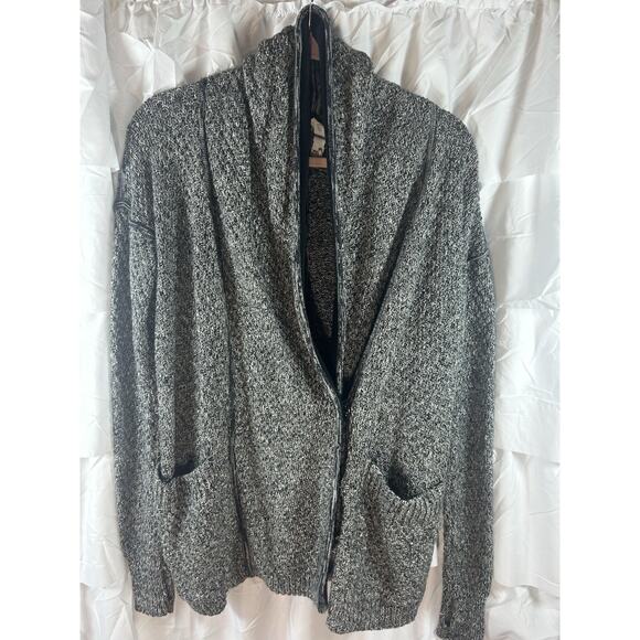 Lululemon Size 4 Cardigan Cotton Tweed Black gray Post Practice pockets thumb - Picture 1 of 7